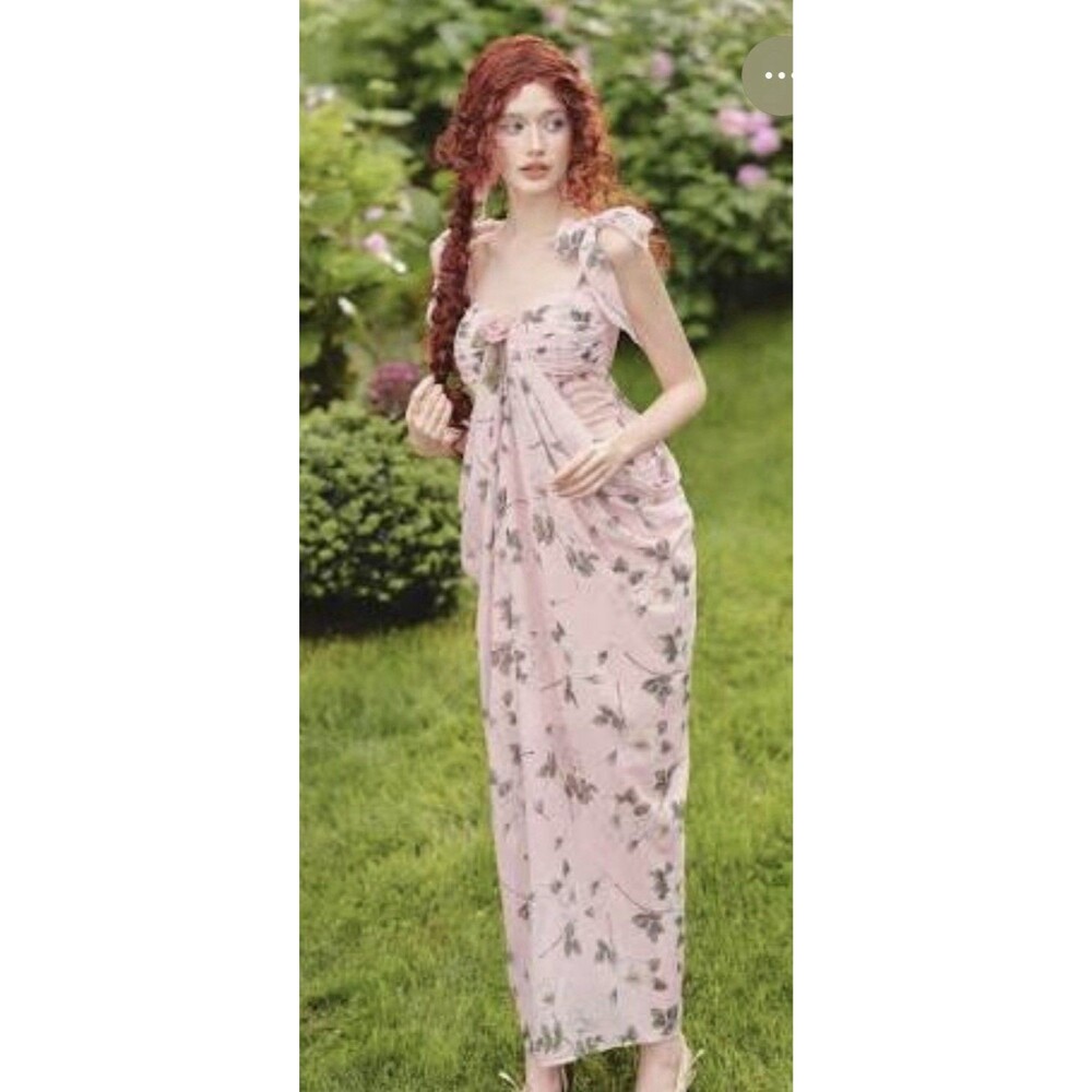 Lacemade Gardenia Breeze Dress Sz M Pink Floral Dress - Picture 2 of 11
